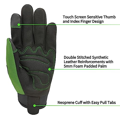 MSUPSAV Gardening Gloves for Gardening,Synthetic Leather Garden Gloves,Work Gloves with Touch Screen,Gardening Gifts for Women,Purple, Medium
