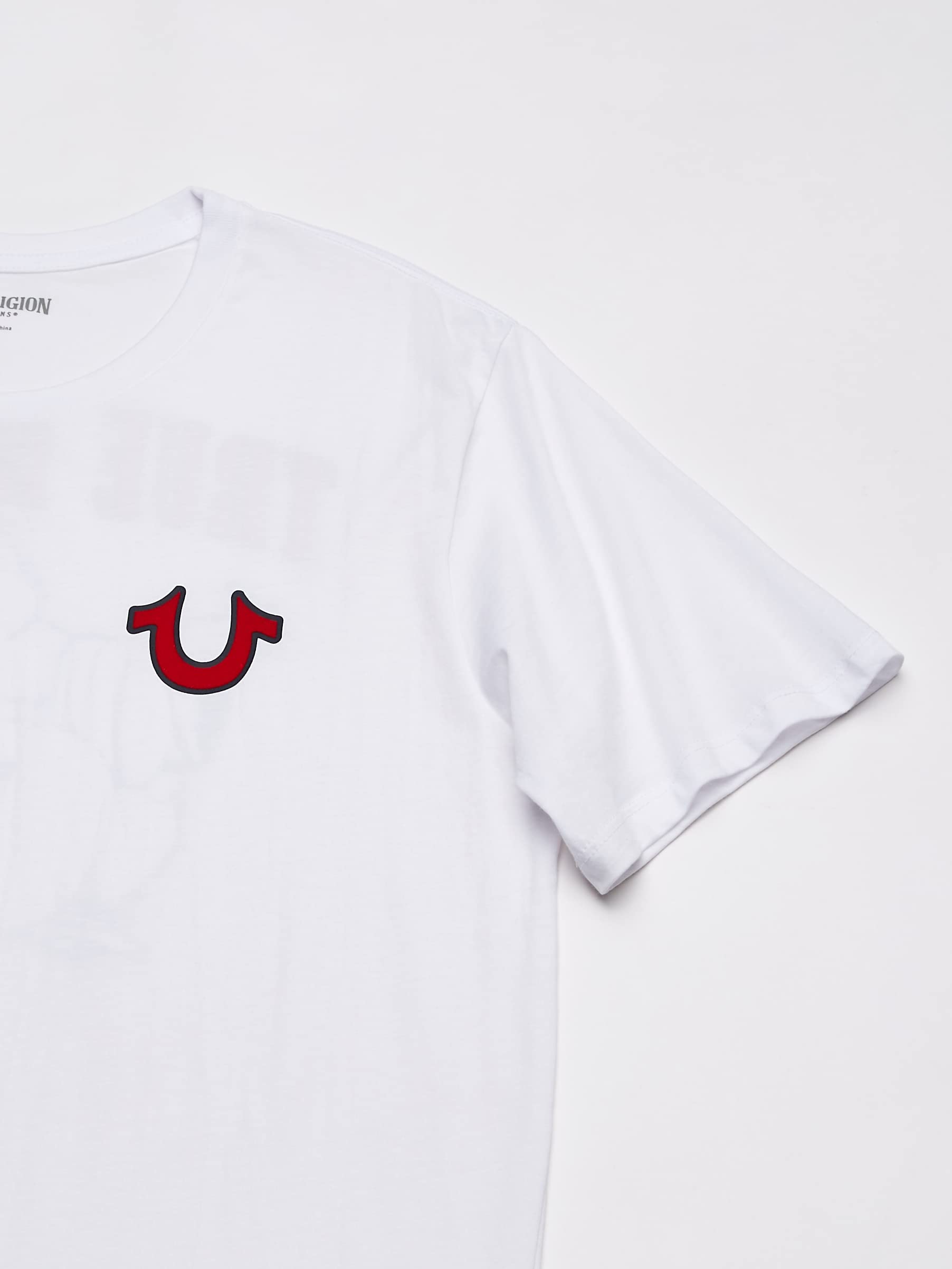 True Religion Men's Buddha Logo Crew Neck Tee, White, X-Large