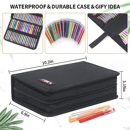 202 Pack Gel Pen For Adults Coloring Books, 104 Artist Pens Include 100 Colored Pens, 4 Metallic Sparkle Pens With 98 Refills, Fine Tip Metallic Gel Pen for Drawing Journaling Craft Art Supplies