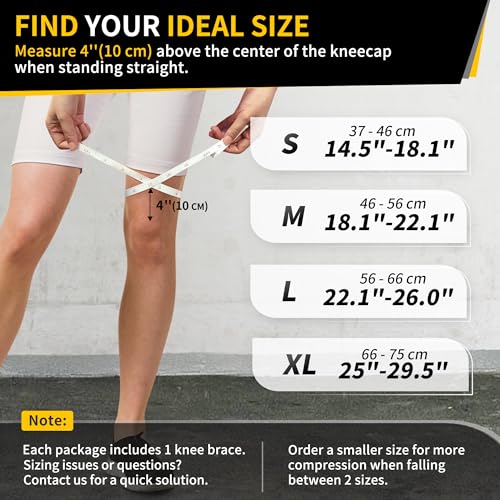 CAMBIVO Knee Brace for Women & Men, Knee Brace with Side Stabilizers for Knee Pain Relief, Adjustable Compression Knee Support for Gym Running Working Out (Small,Gray