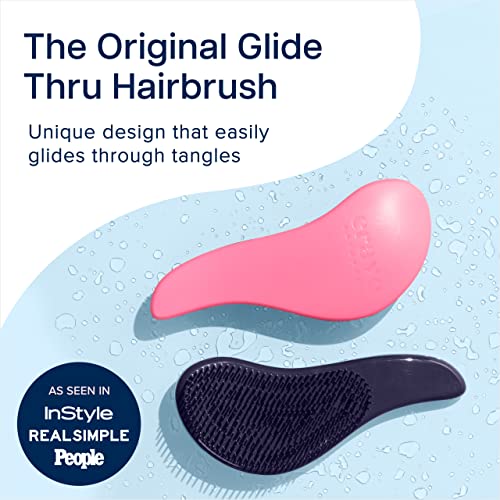 Crave Naturals Glide Thru Detangling Brush for Adults & Kids Hair- Detangler Brush for Natural,Curly,Straight,Wet/Dry Hair, Little Girl & Toddler Accessories, Teenager Gifts -1pk, Pink