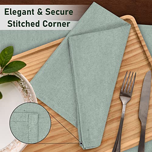 RUVANTI Cloth Napkins Set of 12, 18x18 Reusable Napkins Cloth Washable, Soft & Durable Table Napkins, Poly Cotton Fabric Dinner Napkins for Parties, Christmas, Thanksgiving, Weddings - Mauve