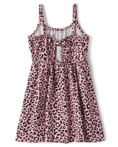 The Children's Place Baby Girls' and Toddler Sleeveless Everyday Summer Dresses, Pink Leopard, 6-9 Months