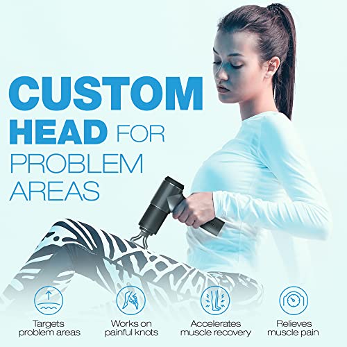 Turonic GM5 Handheld Massage Gun - Deep Tissue Percussion Massager for Muscle Relaxation, 5 Speeds, 7 Heads, Easy-To-Use, Quiet and Powerful for Athletes. Personal Use, Shoulder, Leg, Foot, Back, Body