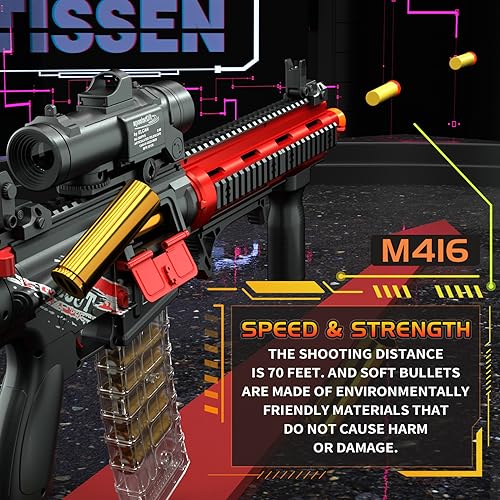 Electric Soft Bullet Toy Gun for Boys, Auto-Manual Shell Ejecting Toy Foam Blasters & Guns with 80 Soft Darts, Shooting Games Educational Toys for 6, 8,12,14+ Kids, for Kids