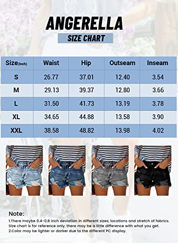 Boyfriend Jean Shorts for Women Distressed Cut Off Denim Short High Waist Denim Shorts Distressed Mid Rise Black M