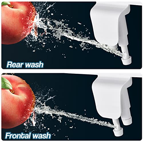 BIGCOW Ultra-Slim Bidet Attachment for Toilet - Dual Nozzle (Frontal & Rear Wash) with Adjustable Cold Water Pressure and Stainless Steel Inlet - Hygienic Solution for Fresh Cleanliness
