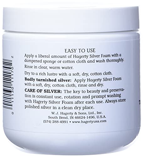 Hagerty Silver Foam - Trusted Silverware Polish and Tarnish Remover Since 1895 for Sterling Silver, Silver-Plate, Gold, and Gold – Made in USA, Kosher Certified, 19 oz