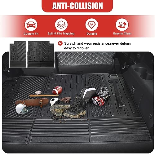 Utiiy Cargo Mat Fit for 2020-2024 Toyota Highlander Backrest Mat TPE Trunk Liner All Weather Seats Back Protector for Highlander 7 Seats Accessories(Backrest Liner)