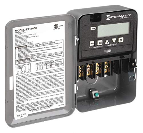 Intermatic ET1105C Time Switch, 1-Circuit/30-Amp Rating, Gray