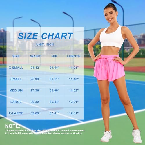TYCTOS 2 in 1 Flowy Athletic Shorts for Women Gym Athletic Shorts for Women Pack Double Layer Butterfly Shorts for Women 3 Pack:Black&Dark Grey&Royal X-Small