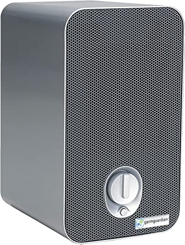 GermGuardian Air Purifier for Home with HEPA Filter, Removes 99.97% of Pollutants, Covers up to 375 Sq. Foot Room in 1 Hr, UV-C Light Helps Reduce Germs, Zero Ozone Verified, 11", Silver, AC4100CA