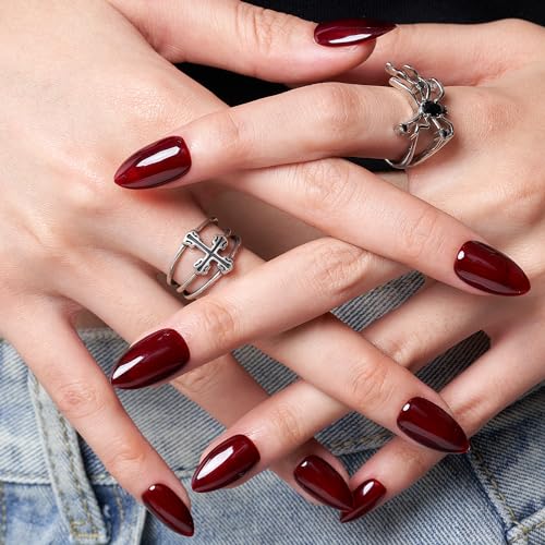 GLAMERMAID Purple Chrome Press on Nails Extra Short Square, Handmade Glazed Metal Powder Gel Fake Nails Round Oval, Donut Gloss Squoval Glue on Nails, Gloden Reusable Stick on False Nail Kit for Women