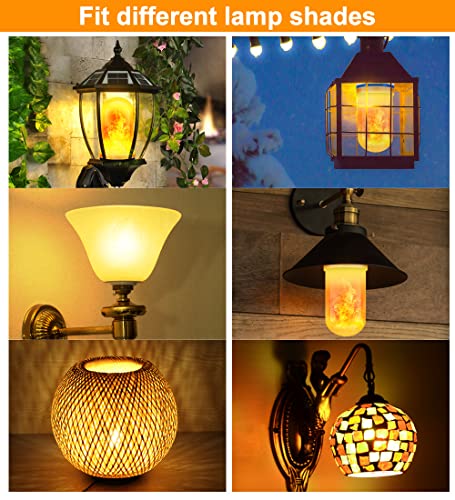 CPPSLEE LED Flame Light Bulbs, 4 Modes Flickering Light Bulbs, E26 Base Fire Flame Bulb, Halloween, Christmas Party Porch Outdoor and Indoor Home Decorations (Yellow, 1 Pack)