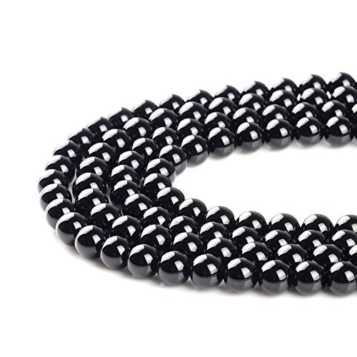 Black Natural Agate Loose Beads 6mm Round Stone Beads for Making Bracelets Jewelry Approxi 62/pcs