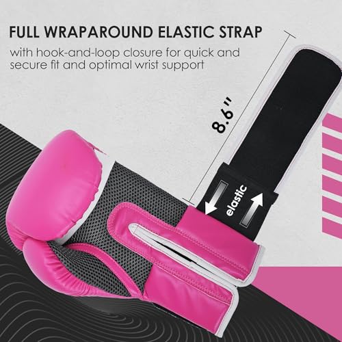 MaxxMMA Pro Style Boxing Gloves for Men & Women, Training Heavy Bag Workout Mitts Muay Thai Sparring Kickboxing Punching Bagwork Fight Gloves (Pink, 10 oz.)