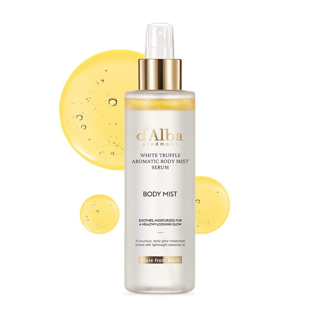 d'alba Piedmont Italian White Truffle Aromatic Body Mist Serum, Glowy Hydrating Body Serum Spray, Go-to Body Mist for dry and damaged skin, Romantic Fragrance Body Mist, Korean Skin Care