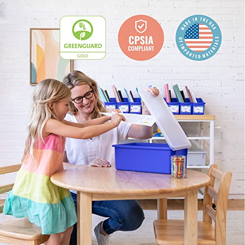 ECR4Kids Letter Size Deep Tray with Lid, Storage Bin, Assorted, 10-Piece