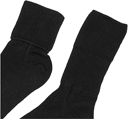 Jefferies Socks girls (Pack 6) Jefferies Socks Little Seamless Turn Cuff Socks Pack of 6 , Black, 12-24 Months US