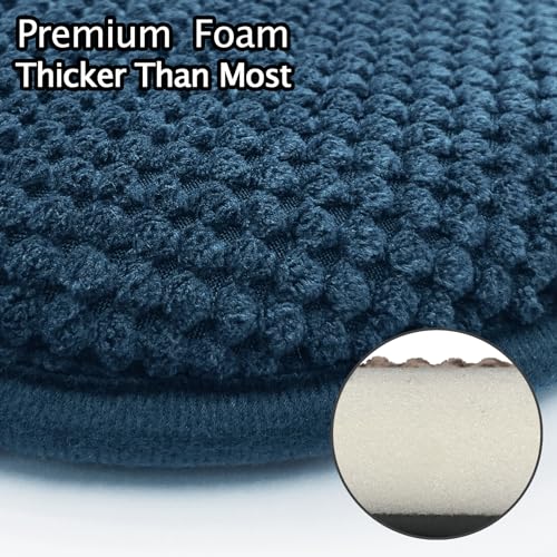 PAGGED Blue Foam Seat Cushions Kitchen Chairs Pads for Dining Chairs Non Slip Office Seat Cushions Washable U Shaped Soft Thick Large Metal Wooden Chair Cushions,17" x 15"