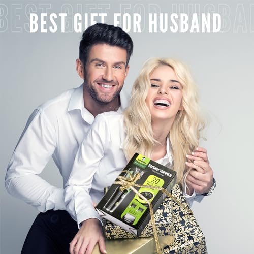 SHPAVVER Vacuum Beard Trimmer for Men, Mustache Trimmer with 20 Length and Styles Adjustable, Built-in Vacuum Trimmer for Mustache, Sideburns, Facial Hair, Rechargeable, IPX6 Waterproof, 2 Comb