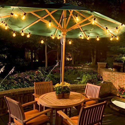Mlambert 100Ft LED Outdoor String Lights, Dimmable Patio Lights, Waterproof Shatterproof 50+3 G40 Globe Bulb Lights for Backyard Bistro-Black 1 Pack