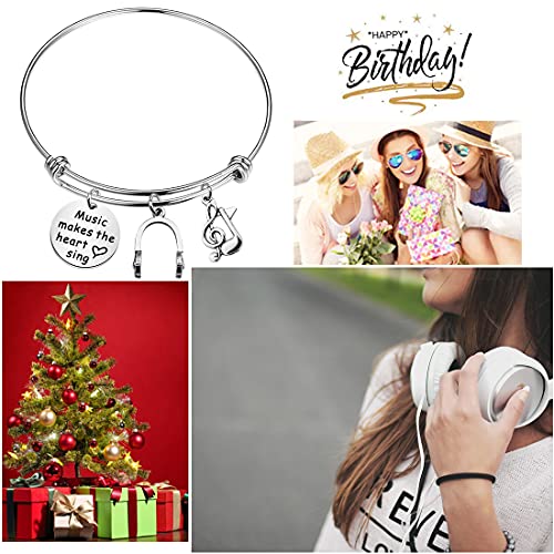 Gzrlyf Musician Bracelet Music Lover Bracelet Music Teacher Gift Music Makes The Heart Sing Bracelet Music Gift Band Director Gift Choir Director Bracelet (musician bracelet)