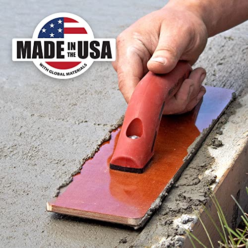 MARSHALLTOWN Resin Hand Float, 12 x 3-1/2 Inch, DuraSoft Handle, Laminated Canvas Resin, Concrete Tool, Easily Works Color Hardeners into Concrete, Square End, Concrete Tools, Made in USA, 4501D