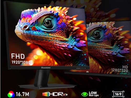 XGaming 24 Inch Monitor, FHD 100Hz 1080P, IPS 16:9 Frameless Computer Monitor, 99% sRGB, Low Blue Light Eye Care, FreeSync, PC Screen Built-in Speakers, HDMI VGA Display, VESA, Tilt Adjustable, Black