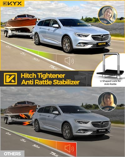 KYX Adjustable Trailer Hitch, 6 Inch Drop/Rise 12500 LBS GTW, Ball Mount Trailer Hitch Fits 2" Receiver, Heavy Duty Dual Ball (2'' X 2-5/16'') Tow Hitch with Anti-Theft Pins Locks for Trucks