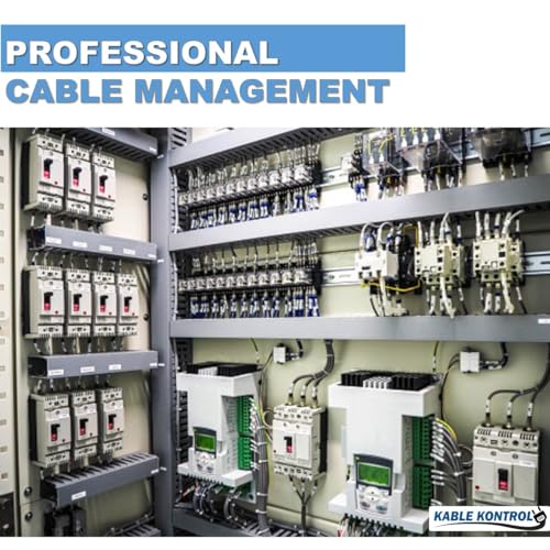 Kable Kontrol Wire Duct Open Slot Cable Raceway - 3” Width x 3” Height - 6.5 feet Long - 8 Pcs/Pack – Gray – PVC Wiring Trough Wire Cover Cord Hider for Under Desk Industrial Cable Management