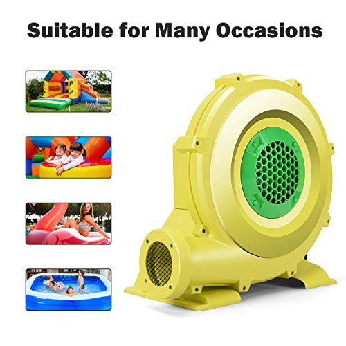Costzon Air Blower, 1.0HP Blower for Bounce House, 735W Pump Fan Commercial Inflatable Bouncer Blower, Perfect for Inflatable Bounce House, Jumper, Bouncy Castle, Air Blower for Inflatables