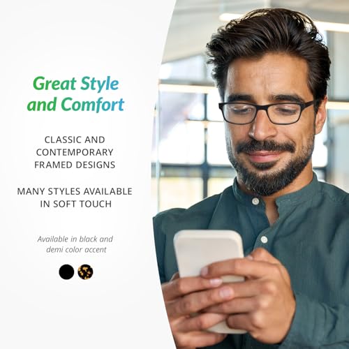 SAV Men’s Flex 2 5029 Reading Glasses - Flexible, Durable, Lightweight, Contemporary Readers For Men