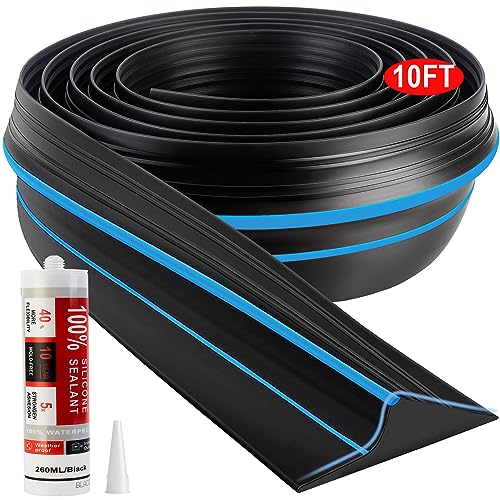 Jin&Bao Universal Garage Door Threshold Seal Strip 10FT Kit, Bottom Waterproof Rubber Weather Stripping Replacement(Blue)