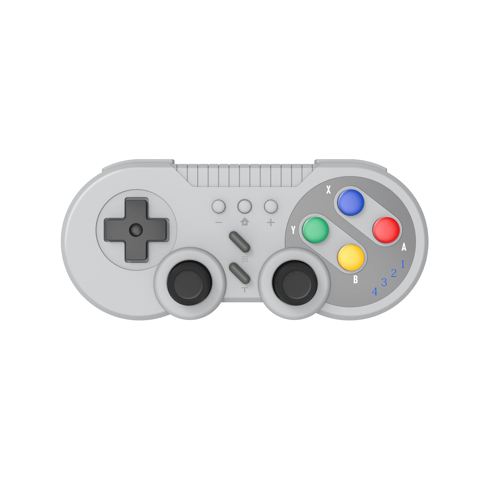 Switch Controller Wireless Gamepad Compatible with NS/Switch OLED/Windows PC - Classic SNES Style Controller with Motion Control/Vibration/Turbo/Wakeup - Gray