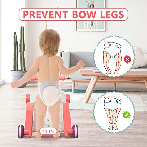 QDRAGON 5 in 1 Push Walkers for Baby Boys, Toddler Learning to Walk, Sit to Stand Walker, Early Learning Push Toy for Infant 12+ Months, Navy Blue