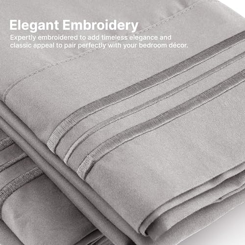 King Pillow Cases Set of 2 - Extra Soft, Hotel Quality Pillowcase Covers - Comfy Bedding for Women, Men, Kids & Teens - Machine Washable Pillow Protectors - 2 Piece - King Size Denim Blue Pillow Cover