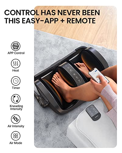 RENPHO Foot Massager with Heat, Foot and Calf Massager for Athletes Foot Care, Deep Kneading Foot Massage for Feet/Ankle/Calf/Leg, Fits Up to Feet Size 14 Men, Christmas Gift for Her, Father, Mother