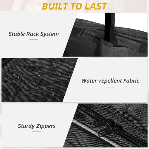DWVO Dance Bag with Garment Rack, 23" Rolling Dance Garment Bags for Dancers, Duffle Bag with Rack and Wheels for Dance Competition, Travel, Modern, Lightweight, Collapsible