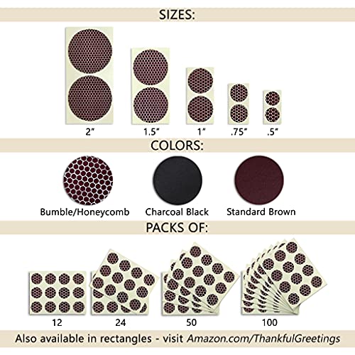 1” Circle Match Striker Stickers – 12 Pieces | Bumble/Dotted Pattern Match Strike Paper with Adhesive Pre-Cut in Circles for Easy Match Lighting | Also Available in Charcoal or Brown & Many Sizes