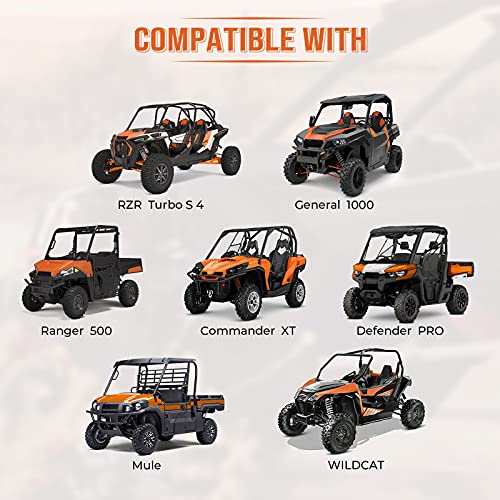 Kemimoto Heavy Duty UTV Cargo Net Stretchable UTV Roof Rack Bed Rail Cargo Bungee Netting with Straps Compatible with Polaris Ranger General Can am Defender Commander Maverick- 47" L 27" W