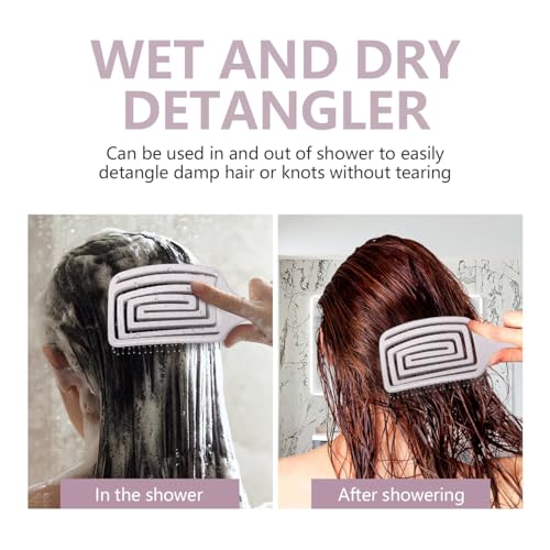 Daily Gard Detangling Brush, Dry and Wet Vented Detangler Hair Brush for Women and Men, Professional Paddle Curved Styling Hairbrush for Straight/Curly/Thick/Long/Wavy/Damaged Hair, Beige