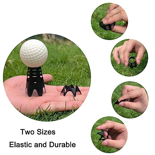 Golf Simulator Tees for Home Indoor Golf Practice Training, Golf Mat Tees for Winter Turf and Driving Range, Pack of 10 Tall & 10 Short (Black)