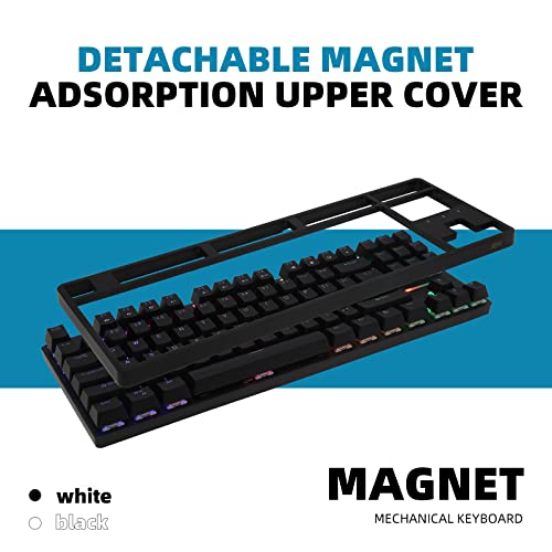 IROK FE87/104 RGB Mechanical Keyboard, Hot Swappable Gaming Keyboard, Customizable Backlit, Magnet Upper Cover Type-C Wired Keyboard for Mac Windows-Black/Brown Switch