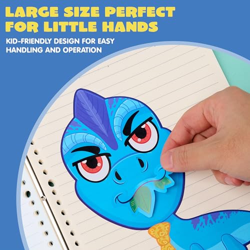 JOYIN 24 PCS 6"x 9" Make a face Stickers for Kids, Make Your Own Animal Dinosaur and Match Sticker Sheets with Dinosaur and Fantasy Animals Kids Crafts Party Favors Goodie Bags Stuffers for Kids