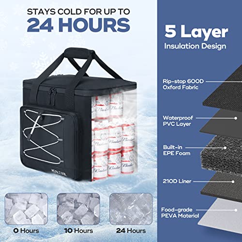 Soft Cooler Bag, Collapsible Cooler Insulated Leak Proof, Soft-Sided Cooler for Picnic, Grocery, Beach, Camping, Travel