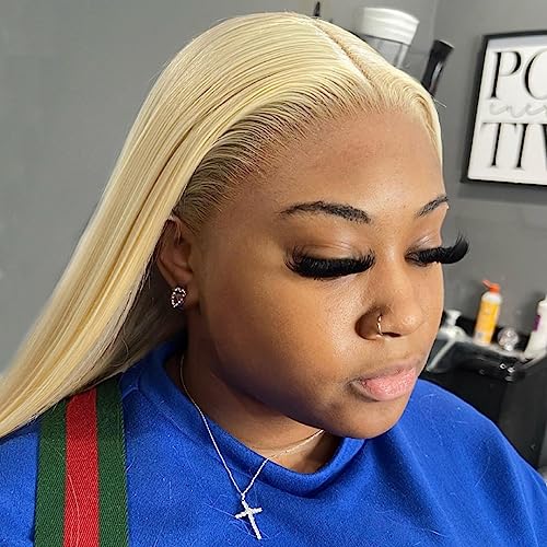 BEEOS 6x6 HD Lace Closure Only, 613 Blonde Color 0.10mm Ultra-thin Invisible Swiss Lace Closure Pre Plucked Natural Hairline Straight Human Hair Closure 20 Inch