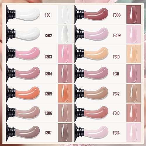 JEWHITENY 14 Colors Poly Gel Nail Kit 27 Colors Gel Nail Polish Kit With U V Light All In One Nail Art Starter Kit Suitable For All Seasons