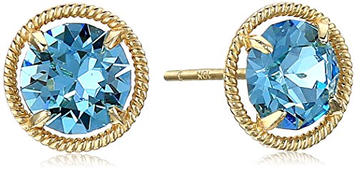 Amazon Essentials 10k Gold Made with Infinite Elements Imported Crystal Birthstone December Stud Earrings (previously Amazon Collection)