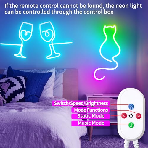 vimeepro Led neon Rope Lights 16.4Ft Music Sync IP65 Waterproof Flexible Led Rope Lights 40Key Remote/APP Control,Outdoor RGB Neon Lights, Led Neon Strip Lights for Bedroom Indoor.